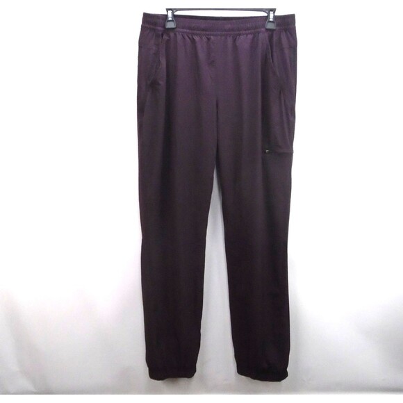 Eddie Bauer Pants Rainier Women Size 10 (33x32) Purple Flannel Lined Jogger - Picture 1 of 11